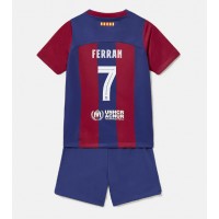 Maglie da calcio Barcelona Ferran Torres #7 Prima Maglia Bambino 2023-24 Manica Corta (+ Pantaloni corti)